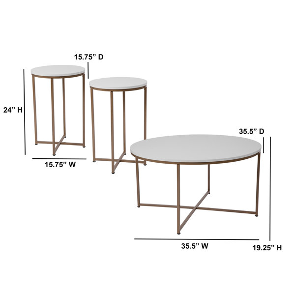 Mercury Row® Norrell 3 Piece Coffee Table Set & Reviews Wayfair